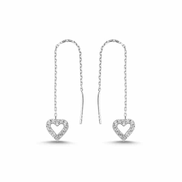 HEART THREADER EARRING