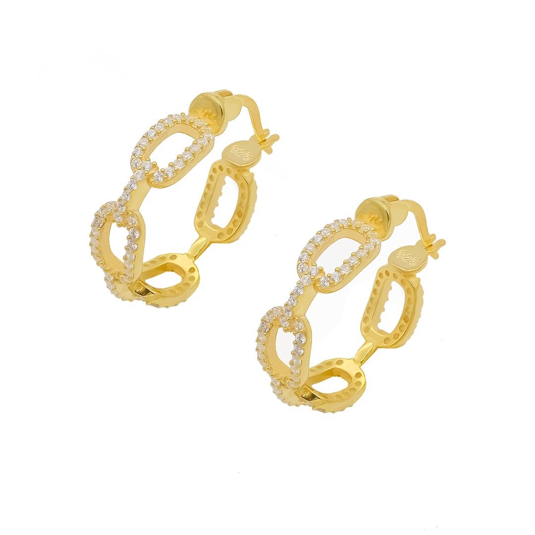 MADRID CHAIN DESIGN ZIRKONIA EARRING