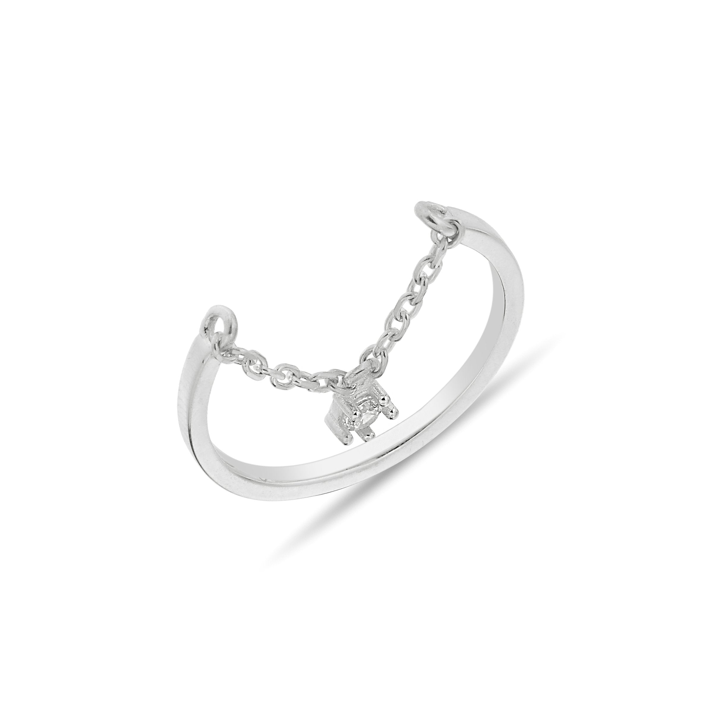 CHAIN ZIRKONIA RING