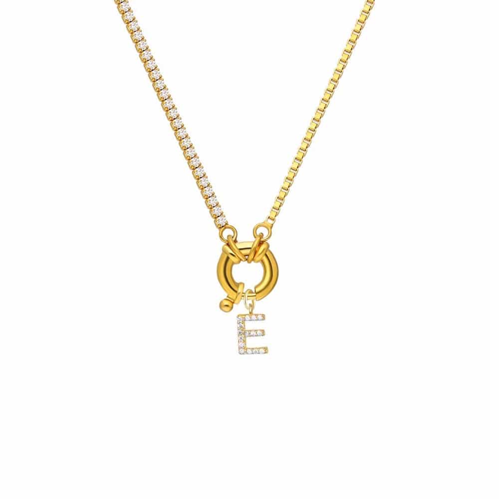 CHAIN DESIGN-BUCHSTABEN HALSKETTE