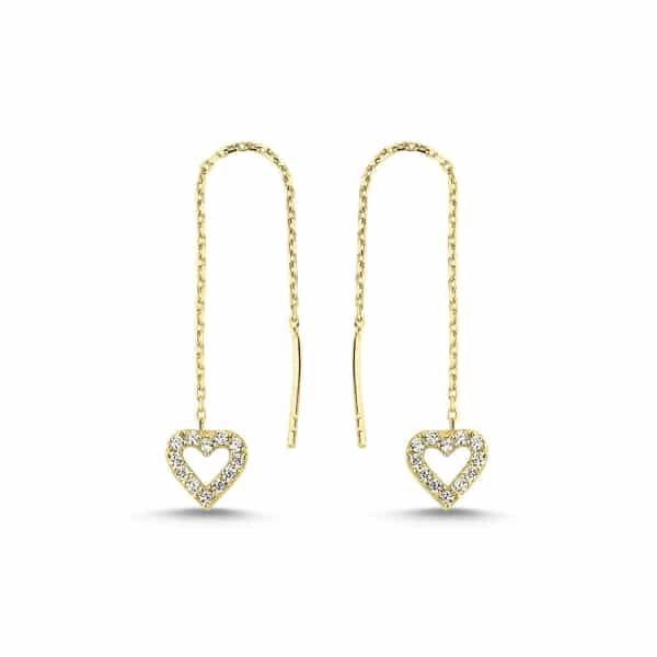 HEART THREADER EARRING